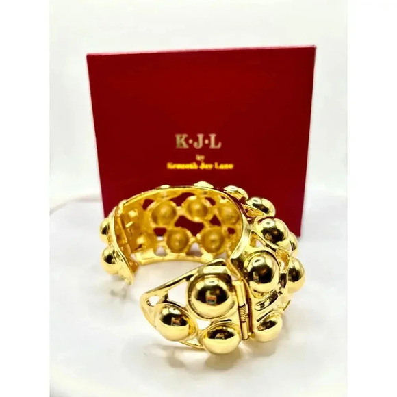Kenneth J Lane Champagne Bubble Cuff Bracelet NEW in Box KJL - Picture 1 of 14